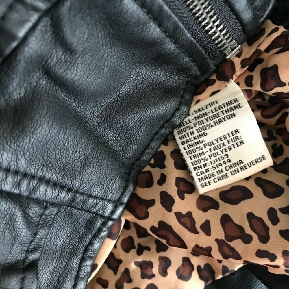 Sebby Girls size large (12-14) faux Jacket black lined ruffle pockets zip - Picture 9 of 9